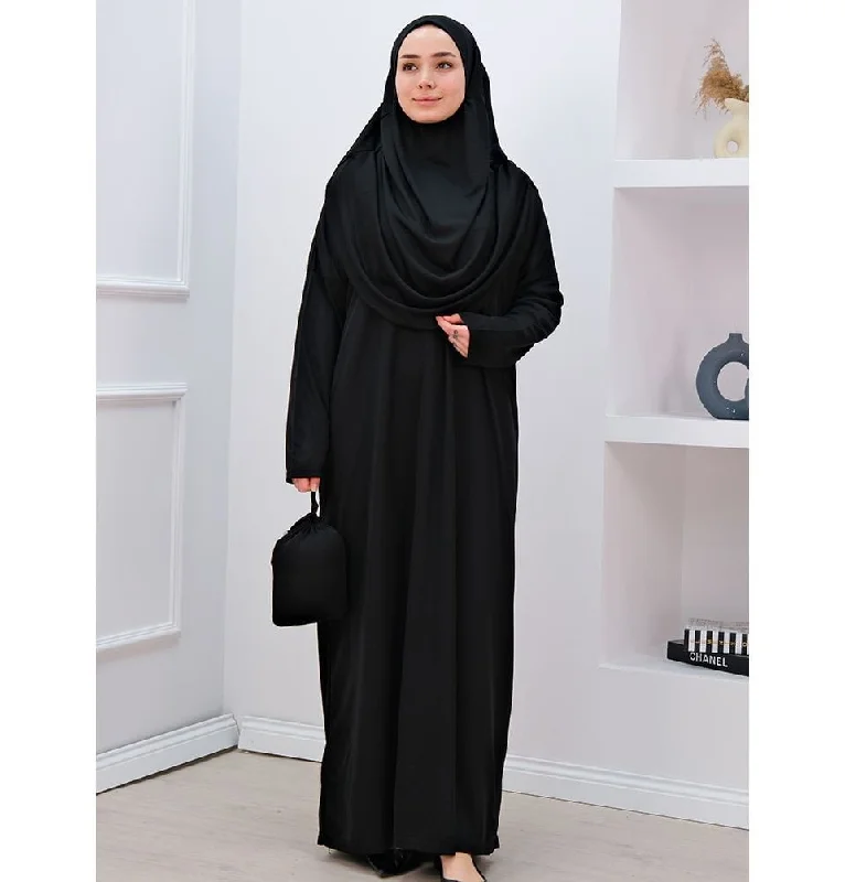 Modest Women's One Piece Prayer Dress N2302 - Black