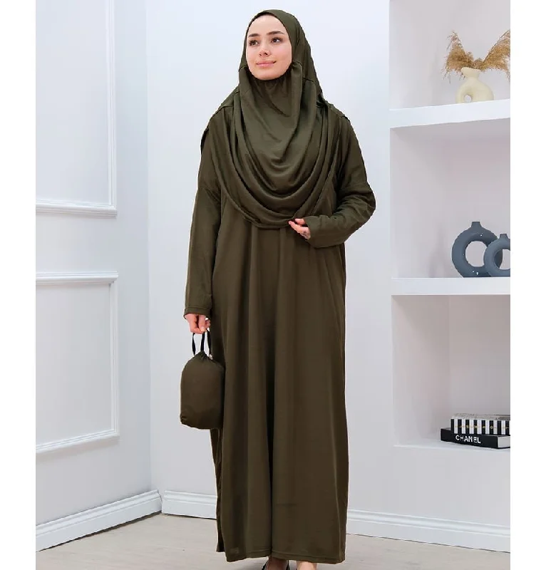 Modest Women's One Piece Prayer Dress N2304 - Olive Green