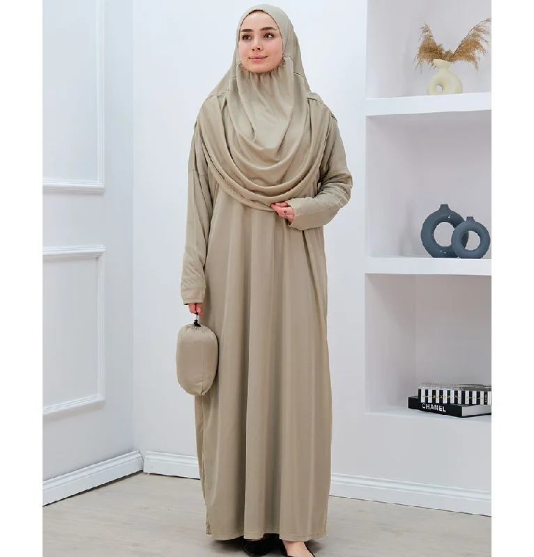 Modest Women's One Piece Prayer Dress N2307 - Mink