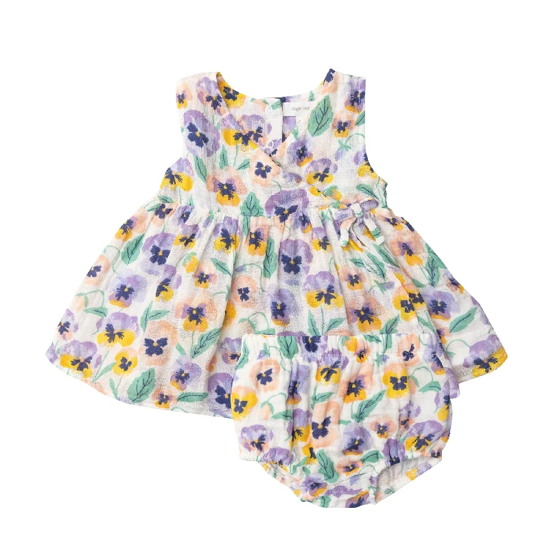 Pansies Kimono Dress & Bloomer Set by Angel Dear