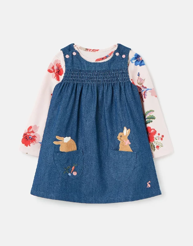 Peter Rabbit Chambray Pinafore Dress Set by Joules