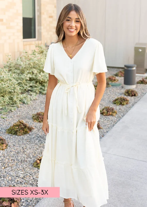 Rebekah Cream Button Down Dress