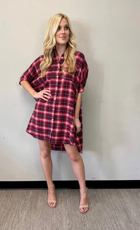 Red Plaid Tunic/Dress