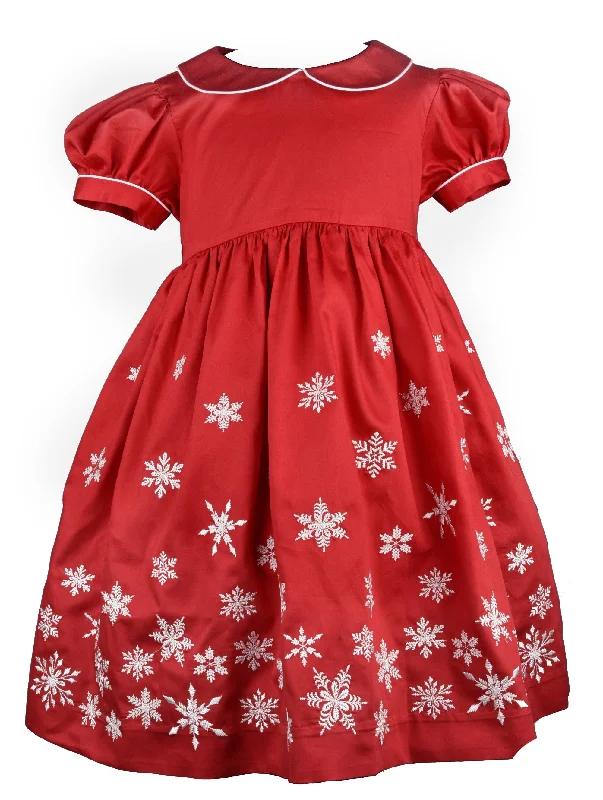 Red Snowflake Dress by Cotton Kids