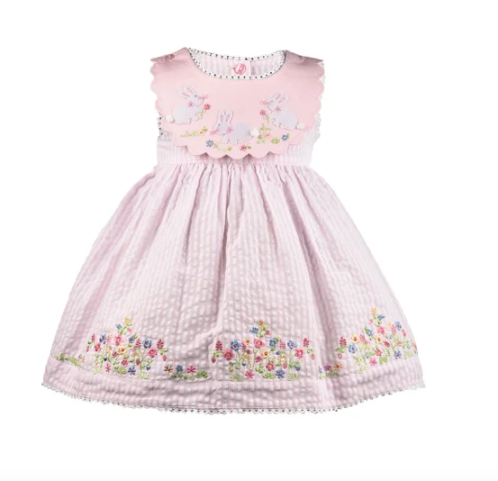 Reversible Collar Bunny Dress by Cotton Kids