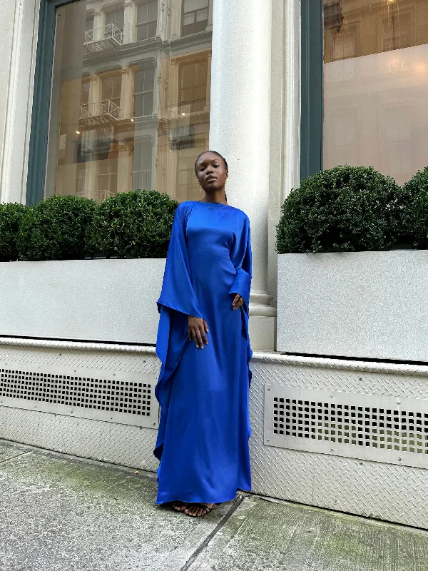 Sapphire Satin Kaftan Dress