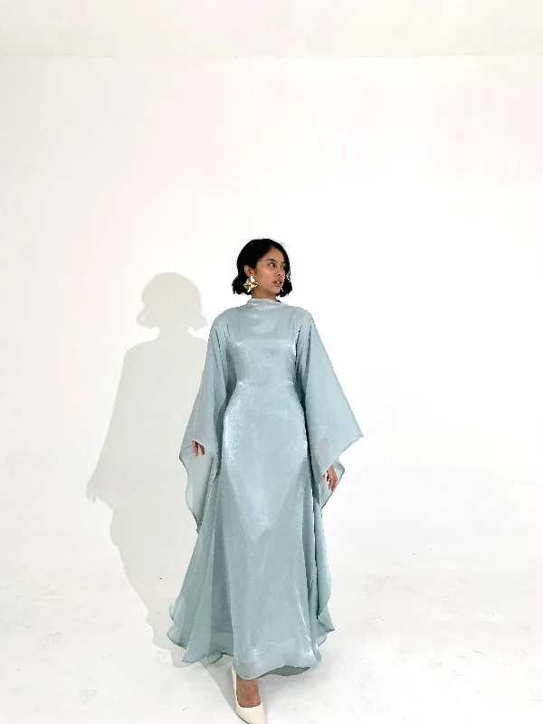 Sheen Kaftan Dress in Aquamarine