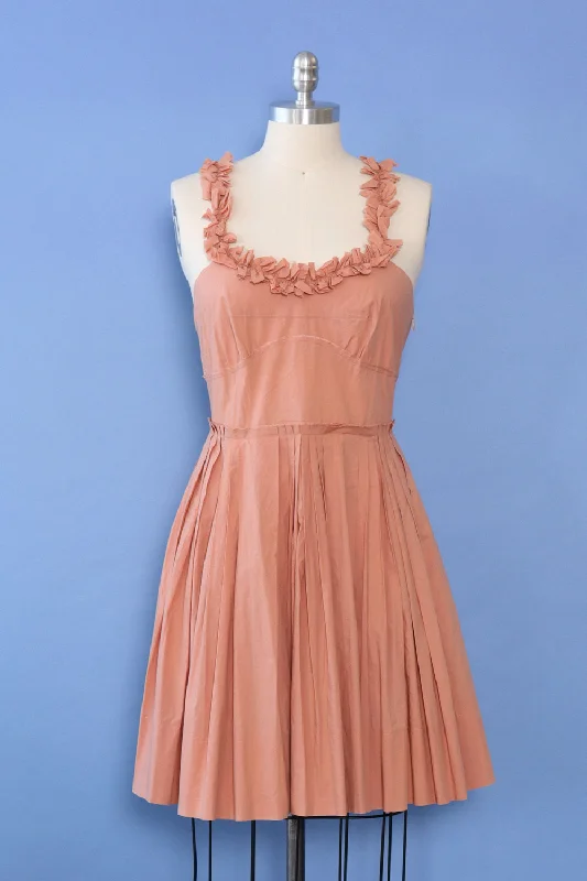 Sonia Rykiel Romantic Rose Pleat Dress M