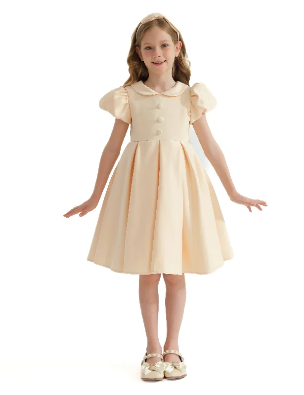 Champagne Barrymore Teacup Button Dress