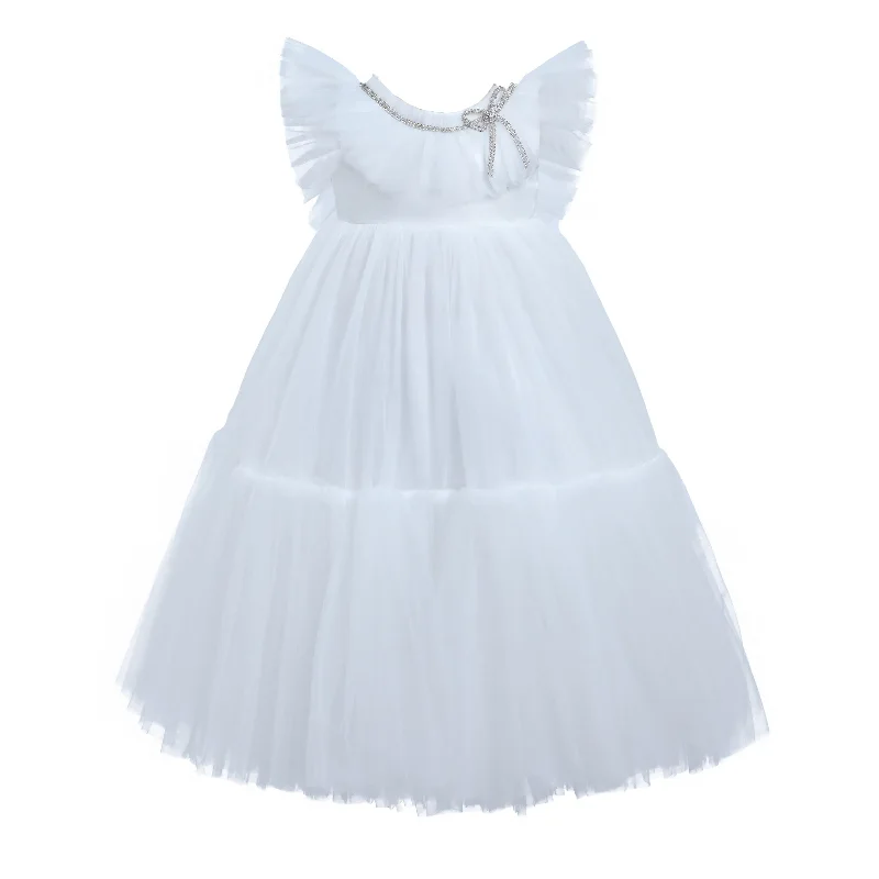 White Beckwith Ruffle Dress