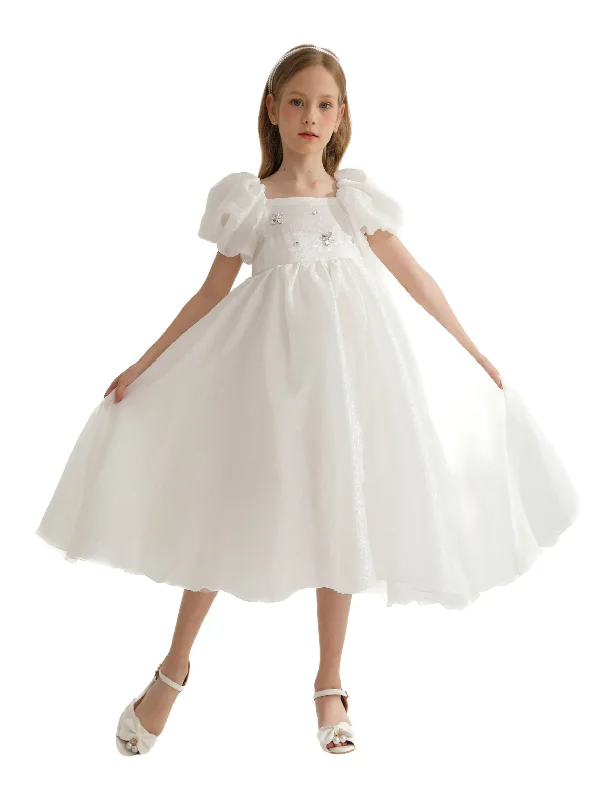 White Janelle Applique Teacup Gown