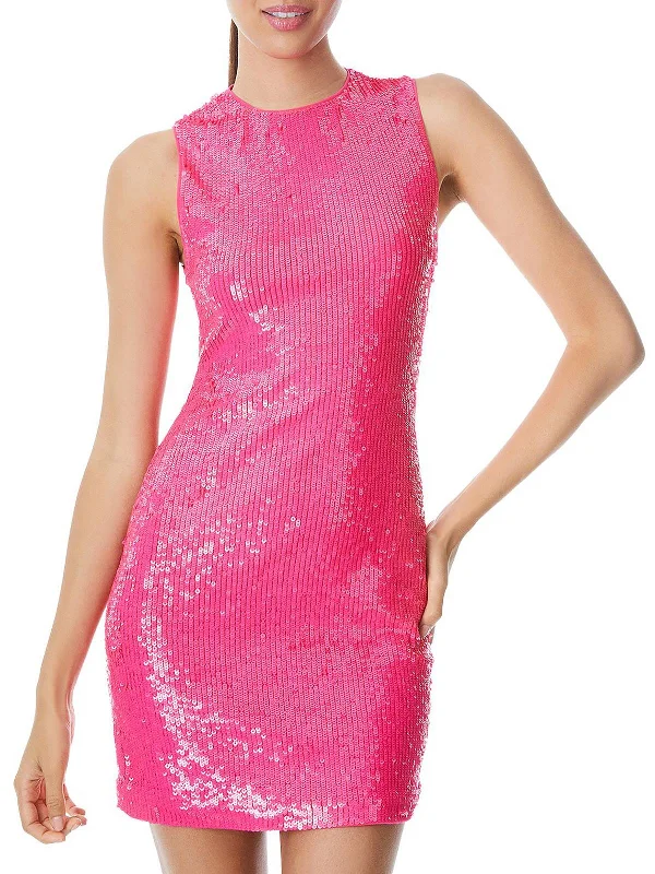 Delora Womens Sequind Mini Cocktail and Party Dress