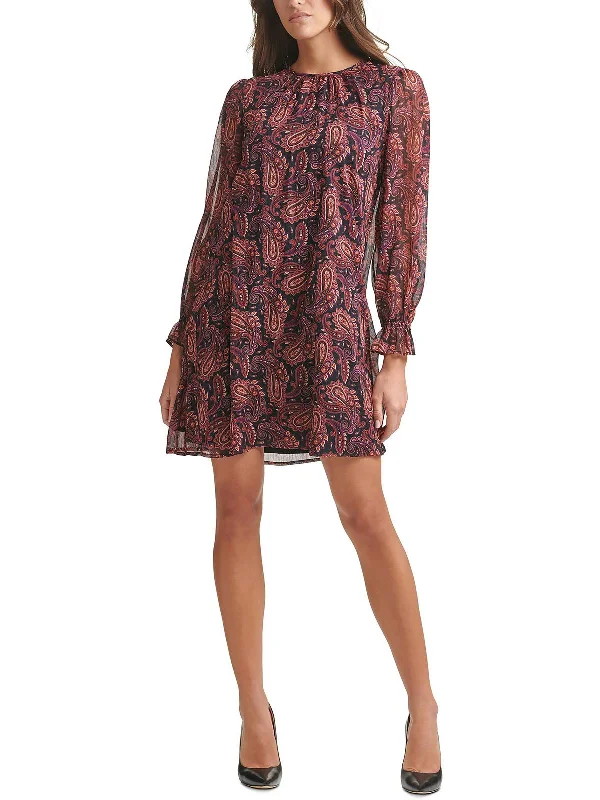 Womens Paisley Mini Cocktail and Party Dress