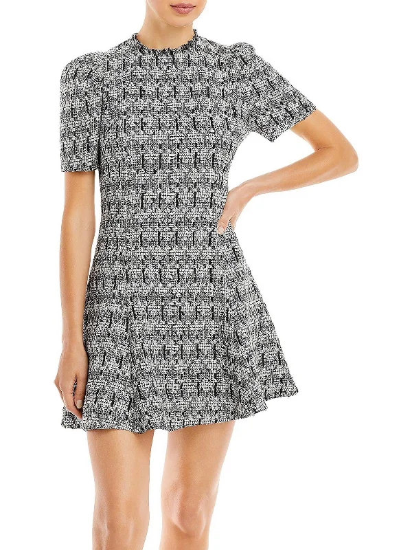 Womens Tweed Short Mini Dress