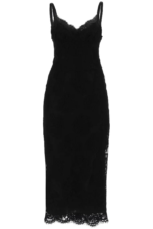 Dolce & Gabbana Women's Midi Lace Dress With Slit