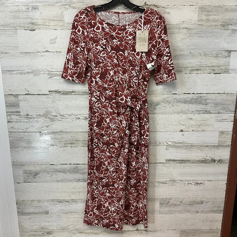 Dress Casual Midi By Garnet Hill In Brown, Size: Xs