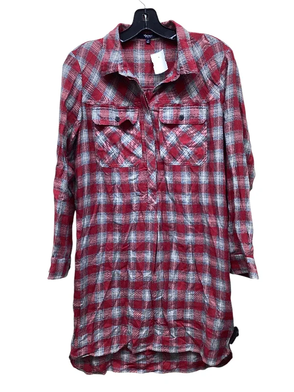 Dress Casual Midi By Madewell In Plaid Pattern, Size: Xs