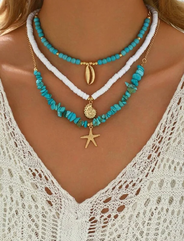 Ocean Charm Necklace - Green