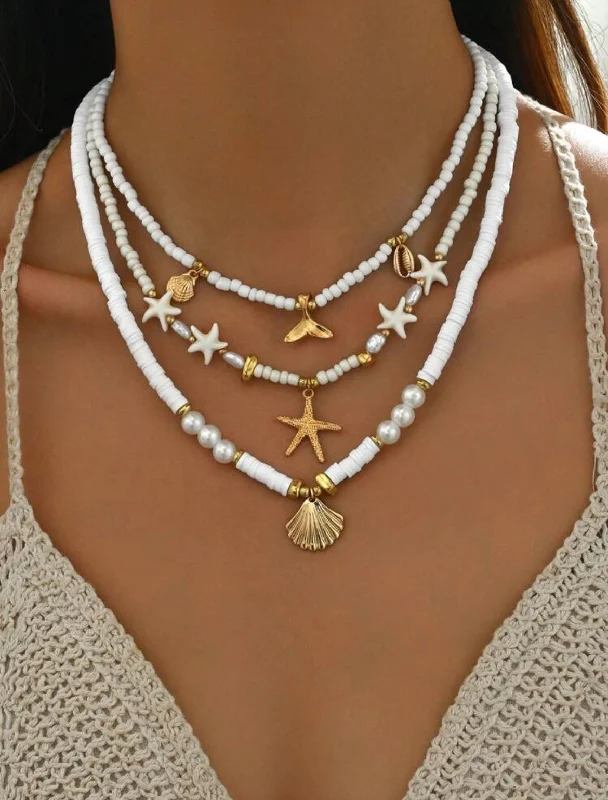 Ocean Charm Necklace - White